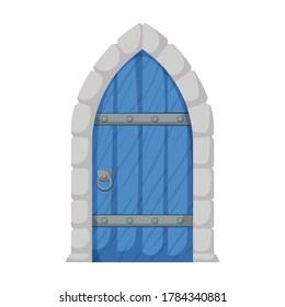 Medieval door vector cartoon icon. Vector illustration castle doors on white background. Isolated cartoon illustration icon medieval door.
