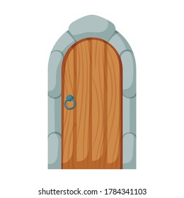 Medieval door vector cartoon icon. Vector illustration castle doors on white background. Isolated cartoon illustration icon medieval door.