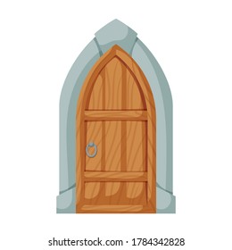 Medieval door vector cartoon icon. Vector illustration castle doors on white background. Isolated cartoon illustration icon medieval door.