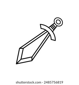 Medieval double-edged sword - vector illustration	