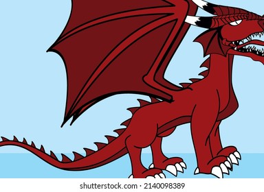 medieval dragon background illustration in vector format