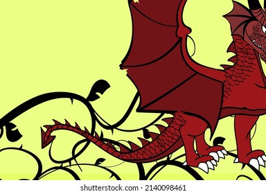 medieval dragon background illustration in vector format