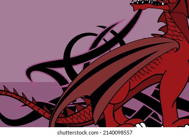 medieval dragon background illustration in vector format