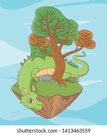 Medieval dragon of fairytale design