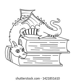 Medieval dragon of fairytale design vector illustration