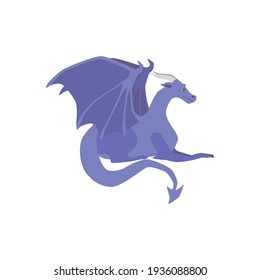 Medieval dragon from a fairytale kingdom, legend or myth a vector illustration