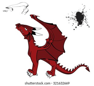 medieval dragon tattoo set in vector format 