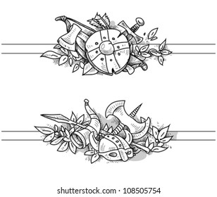 medieval drawing banners