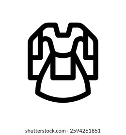 Medieval dress. Editable stroke vector icon.