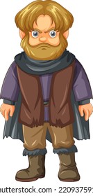 A medieval dwarf  cartoon character illustration