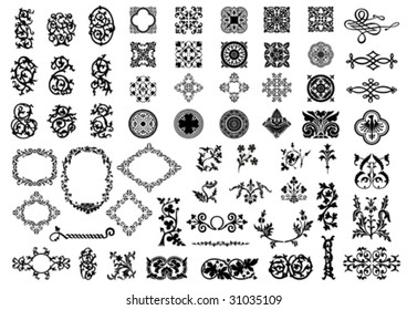 Medieval Elements Isolated On White. Vector Illustration.