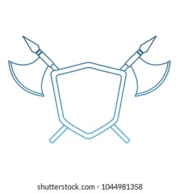 Medieval emblem with shield