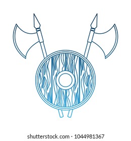Medieval emblem with shield