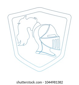 Medieval emblem with shield