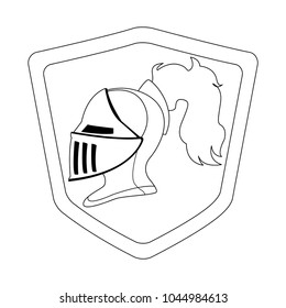 Medieval emblem with shield