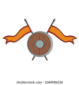 Medieval emblem with shield