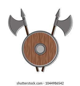 Medieval emblem with shield
