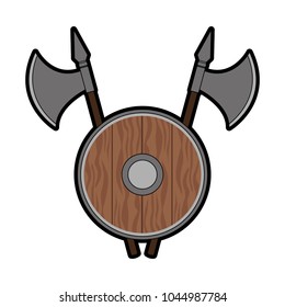 Medieval emblem with shield