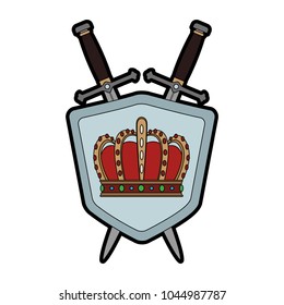 Medieval emblem with shield