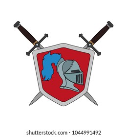 Medieval emblem with shield