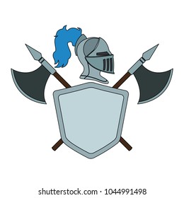 Medieval emblem with shield