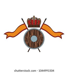 Medieval emblem with shield