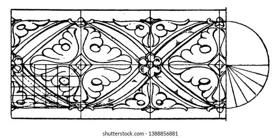 Medieval Enrichment Torus Moulding is a 13th century decoration, perfect for pouches, journal covers, vintage line drawing or engraving illustration.