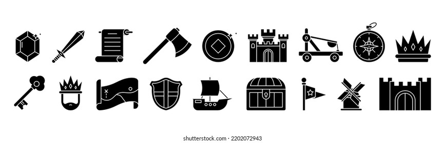 Medieval Era icon set design template vector illustration