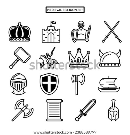 Medieval Era Icon Set, True Black Icon