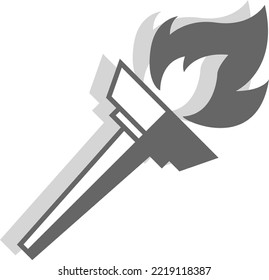 Medieval era icons flat design torch