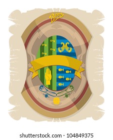 Medieval Europe. Beer labels, 22, vector