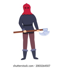 Medieval executioner icon cartoon vector. Medieval axe character. Execution punishment
