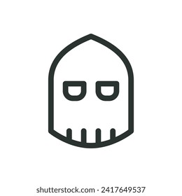 Medieval executor isolated icon, executioner hood vector symbol with editable stroke