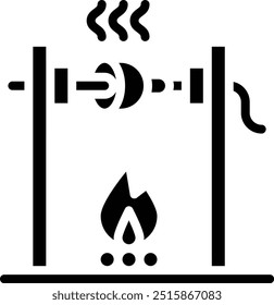 Mittelalterliche Feuerbraten Vektor Symbol Design Illustration