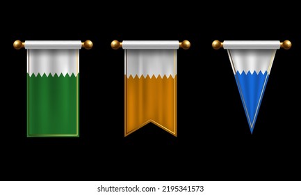 Juego de iconos vectoriales de juegos de bandera mediana