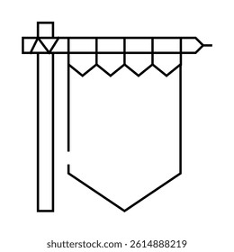 medieval flag line icon vector. medieval flag sign. isolated contour symbol black illustration