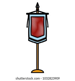 Medieval flag symbol vector illustration