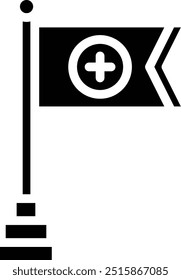 Medieval flag Vector Icon Design Illustration