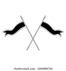 Medieval flags crossed