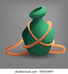 Medieval flask. Vector illustration.