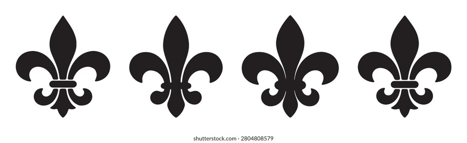Medieval Fleur de Lis Symbol Representing Royal Heritage and Heraldic Design Vector Illustration