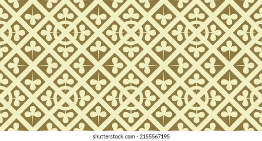 Medieval floral geometric pattern. Mosaic geometric background. Abstract Vector illustration. Template for your design of tile, wallpaper, stained glass window, fabric, textile, fashion, carpet. 