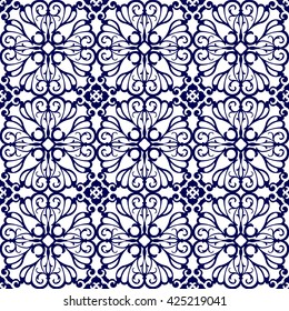 Medieval floral seamless pattern.