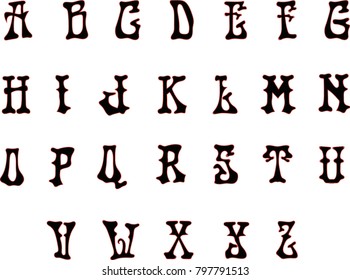 Medieval Font. Vintage alphabet