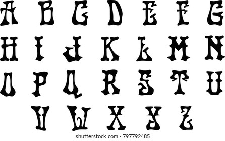 Medieval Font. Vintage alphabet