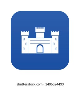 Medieval fortification icon digital blue for any design isolated on white vector illustration