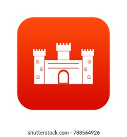 Medieval fortification icon digital red for any design isolated on white vector illustration