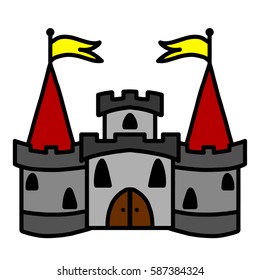 Medieval fortress color vector
