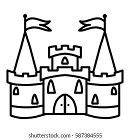 Medieval fortress contour vector
