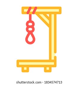 medieval gallows color icon vector. medieval gallows sign. isolated symbol illustration